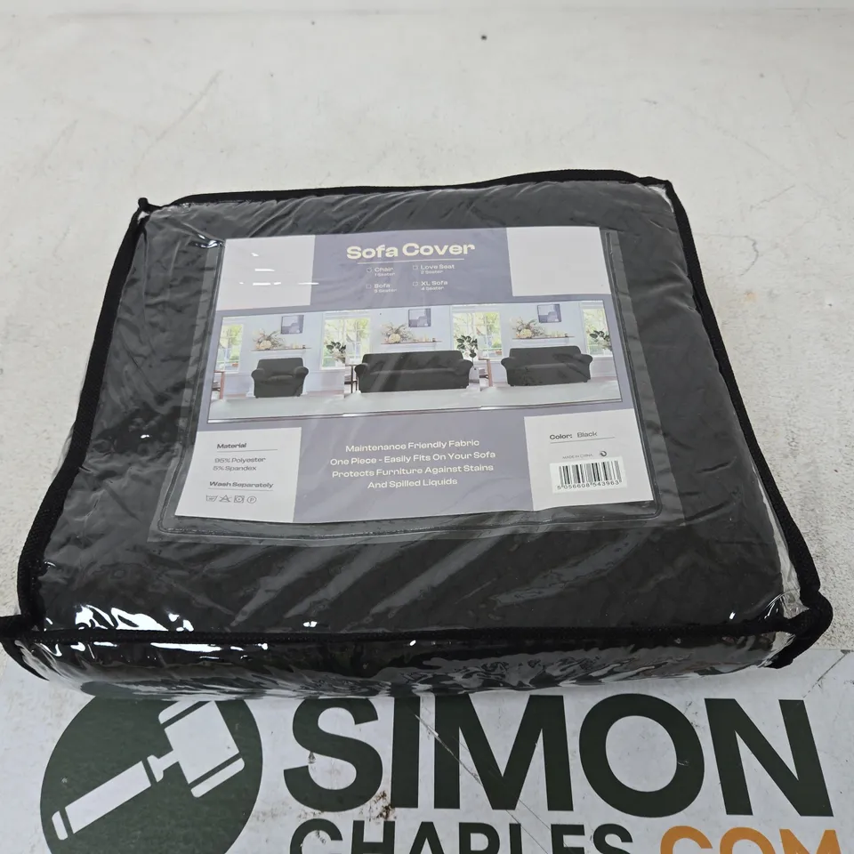 SOFA COVER – BLACK, ONE-PIECE MAINTENANCE-FRIENDLY FABRIC