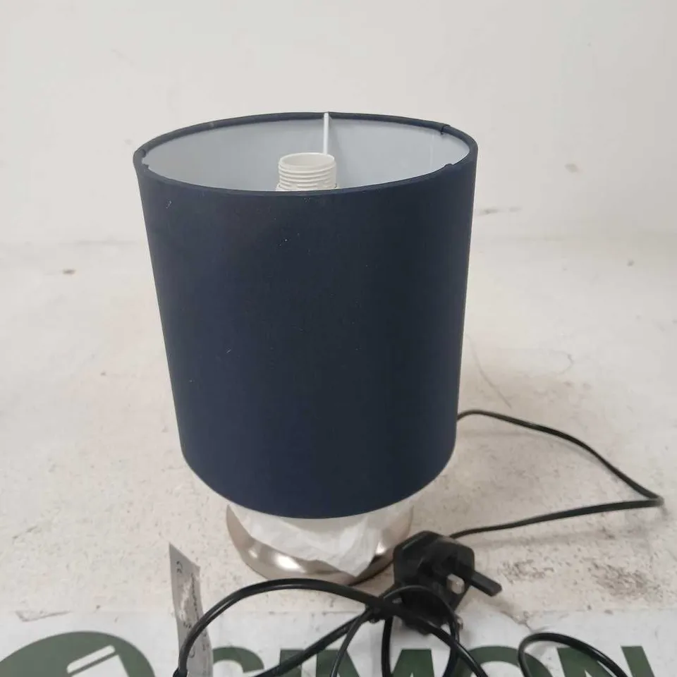 GOODHOME TABLE LAMP – BLUE FABRIC SHADE, E14 FITTING 