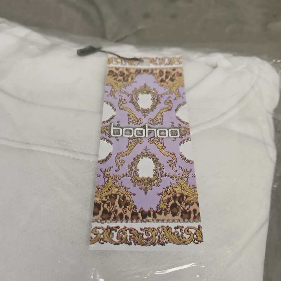 BOOHOO BE YOUR OWN SUGAR DADDY OVERSIZED SWEATER – ECRU – UK SIZE L