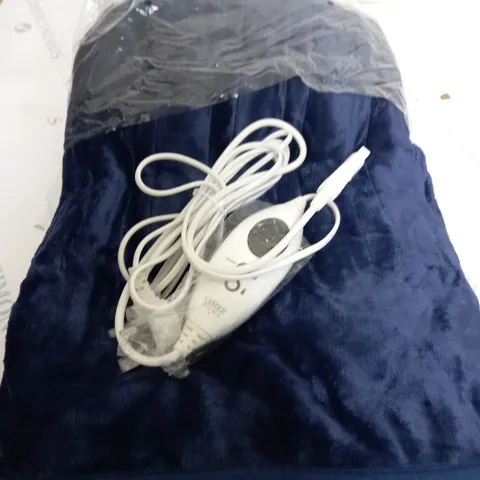 COZEE HOME HEATED PLUSH WEARABLE TV BLANKET IN NAVY