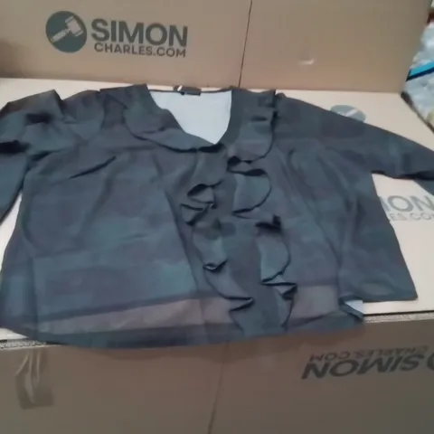 BOXED BRAND NEW APPROXIMATELY 31 SIMPLY BE RUFFLE BLOUSE KHAKI SIZE 24