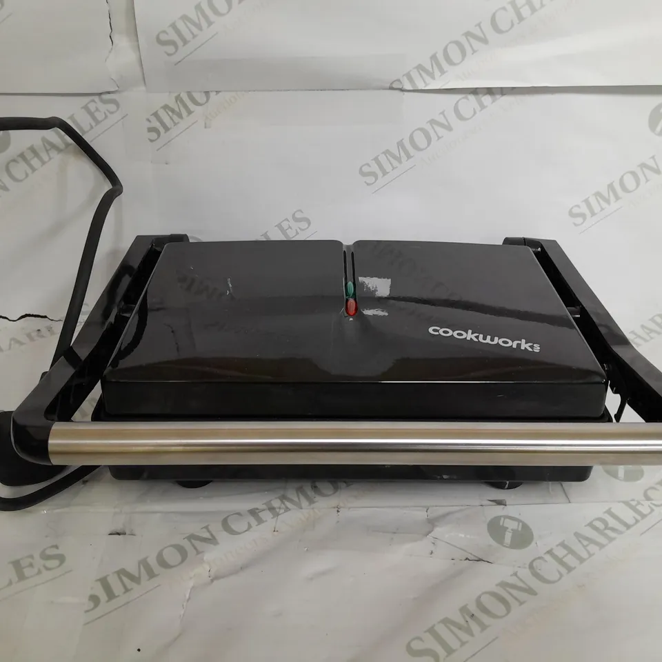 BOXED COOKWORKS BLACK 2 PORTION PANINI GRILL