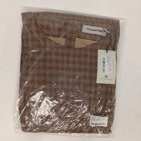BAGGED THE RAGGED PRIEST GINGHAM MIDI DRESS W. DOUBLE EYELET BELT DETAIL IN BROWN CHECK SIZE 16