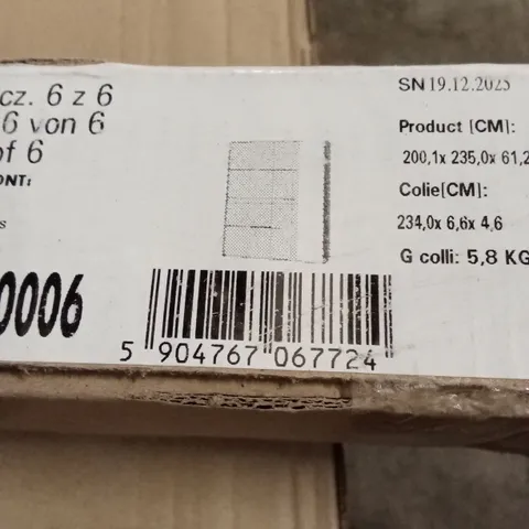 BOXED MODERN WARDROBE WITH 2 SLIDING DOORS, MIRROR, CLOTHING RAIL - WHITE (6 BOXES) 