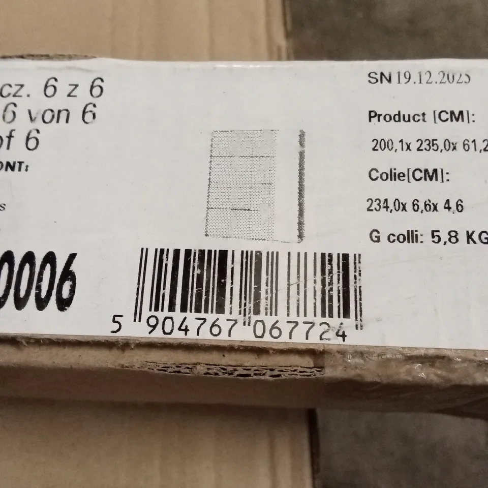 BOXED MODERN WARDROBE WITH 2 SLIDING DOORS, MIRROR, CLOTHING RAIL - WHITE (6 BOXES)