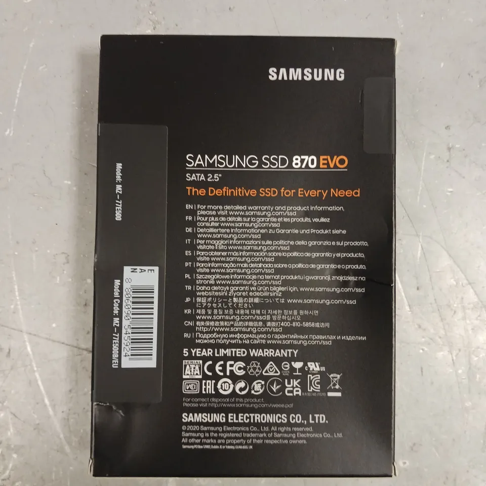 BOXED SEALED SAMSUNG 870 EVO 2.5" SATA SSD - 500GB