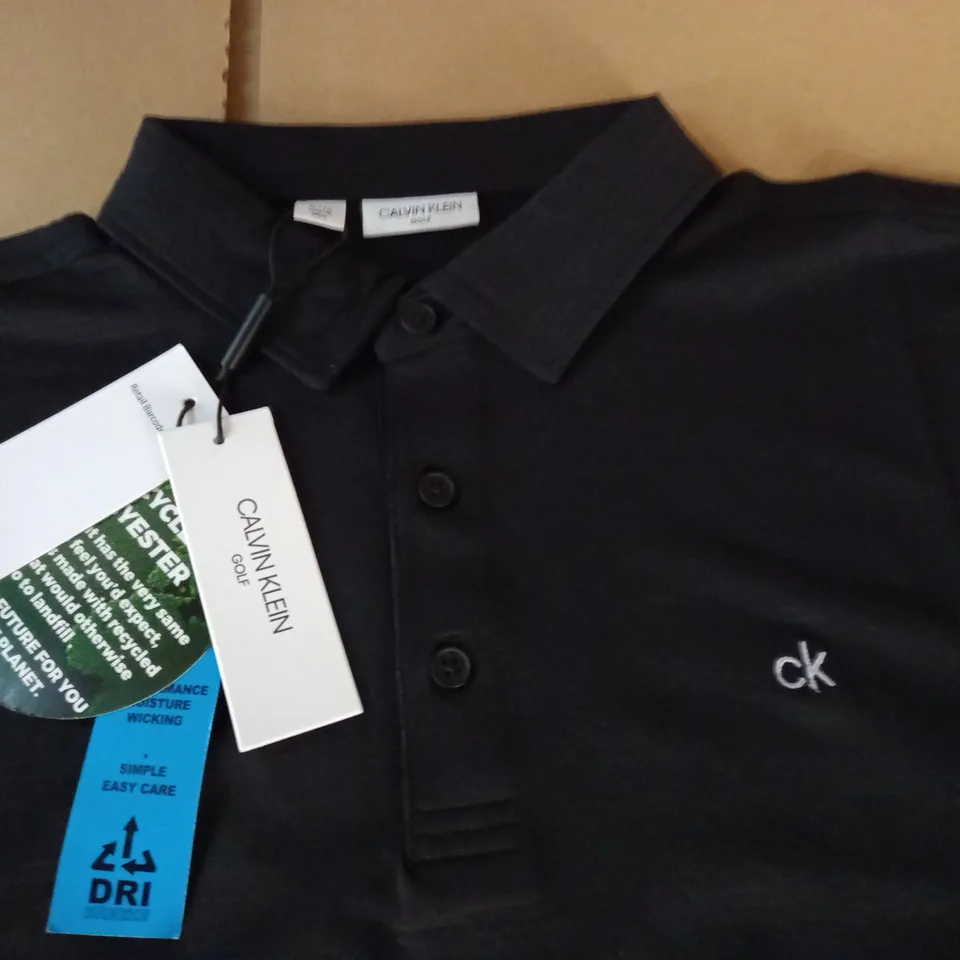 CALVIN KLEIN GOLF BLACK POLO SHIRT - XL