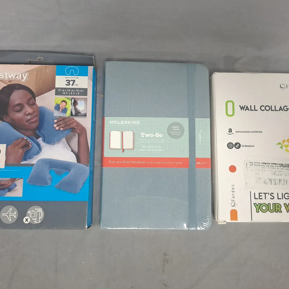 APPROXIMATELY 10 ASSORTED HOUSEHOLD ITEMS TO INCLUDE WALL COLLAGE KIT, NOTEBOOK, ETC