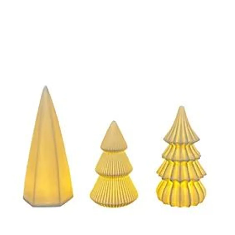 K BY KELLY HOPPEN SET OF THREE PRE LIT PORCELAIN TREES