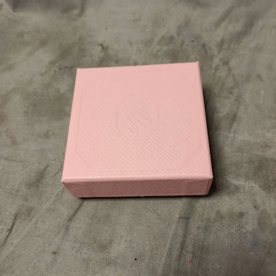 SWAROVSKI PURPLE EMERALD-CUT GEMSTONE STUD EARRINGS IN PINK BOX