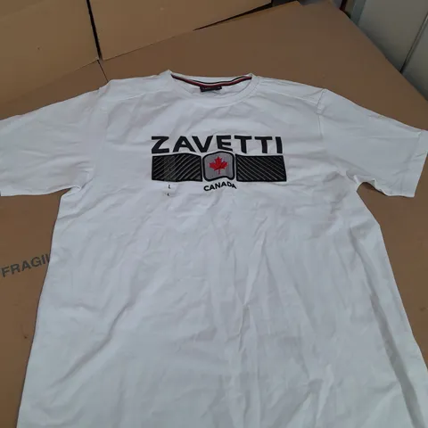 ZAVETTI CANADA WHITE T-SHIRT SIZE L 