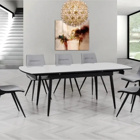 BOXED CASSINO 160cm EXTENSION DINING TABLE - GREY (1 BOX)