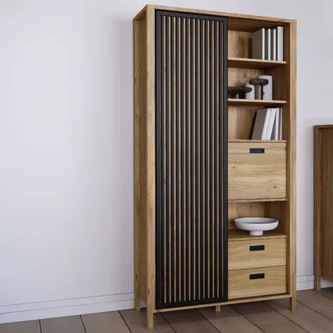 BOXED SLIDING DOOR CABINET WITH COMPARTMENTS AND DRAWERS 103.4CM
