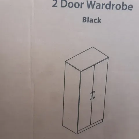 BOXED JOSELYN 2 DOOR WARDROBE IN BLACK , 2 BOXES