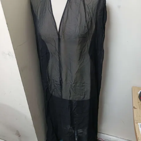 ZARA LONG NEGLIGEE BLACK SIZE UK M-L