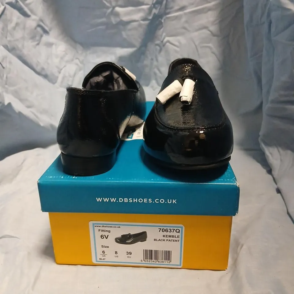 DB SHOES KEMBLE BLACK PATENT LOAFERS – UK 6