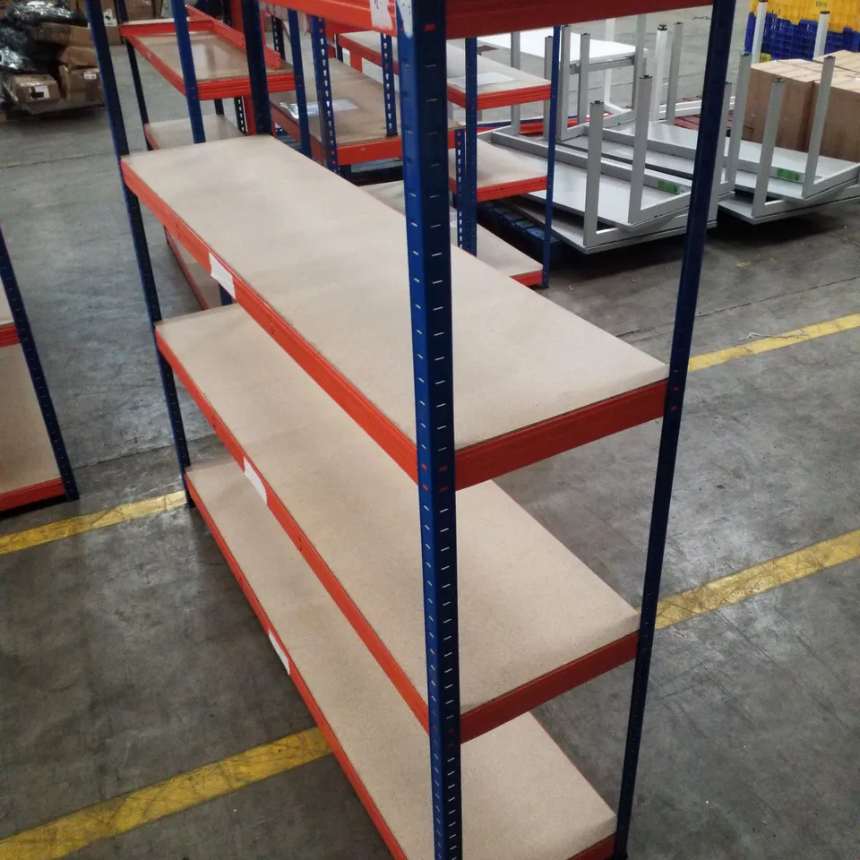 4-TIER SHELVING UNIT 180×180×45CM - BLUE & ORANGE