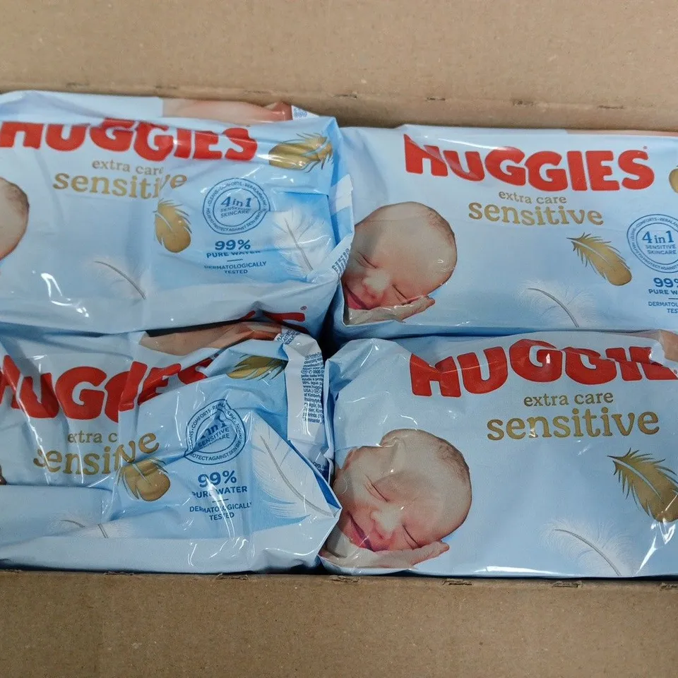 HUGGIES EXTRA CARE SENSITIVE BABY CLEANSING WIPES - 4 X 168 PACK 