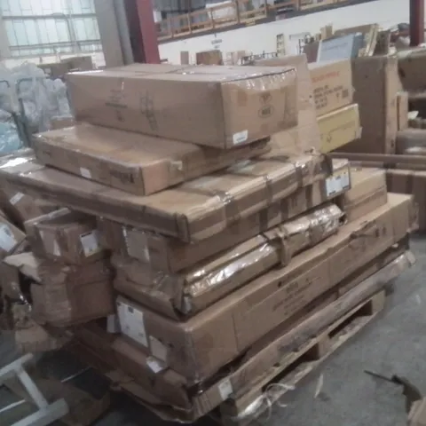 PALLET OF ASSORTED HOUSEHOLD FURNITURE TO INCLUDE;SELF ASSEMBLY OPEN WARDROBE,WALL SHELF,BAR STOOLS