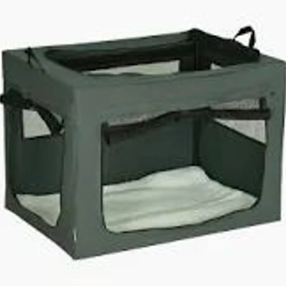 BOXED PAWHUT 80CM PET CARRIER, WITH CUSHION, FOR SMALL AND MEDIUM DOGS - GREY