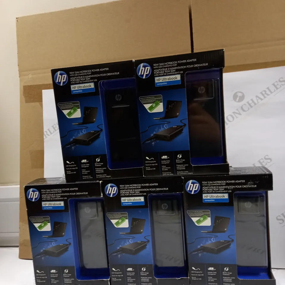 LOT OF 5 HP 90W SLIM NOTEBOOK POWER ADAPTERS