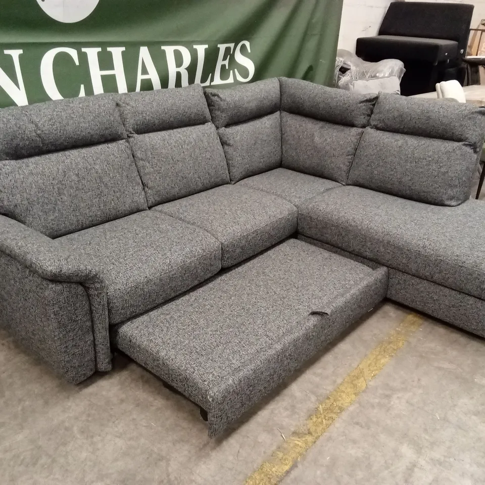 QUALITY DESIGNER FABRIC UPHOLSTERED CORNER SOFA BED
