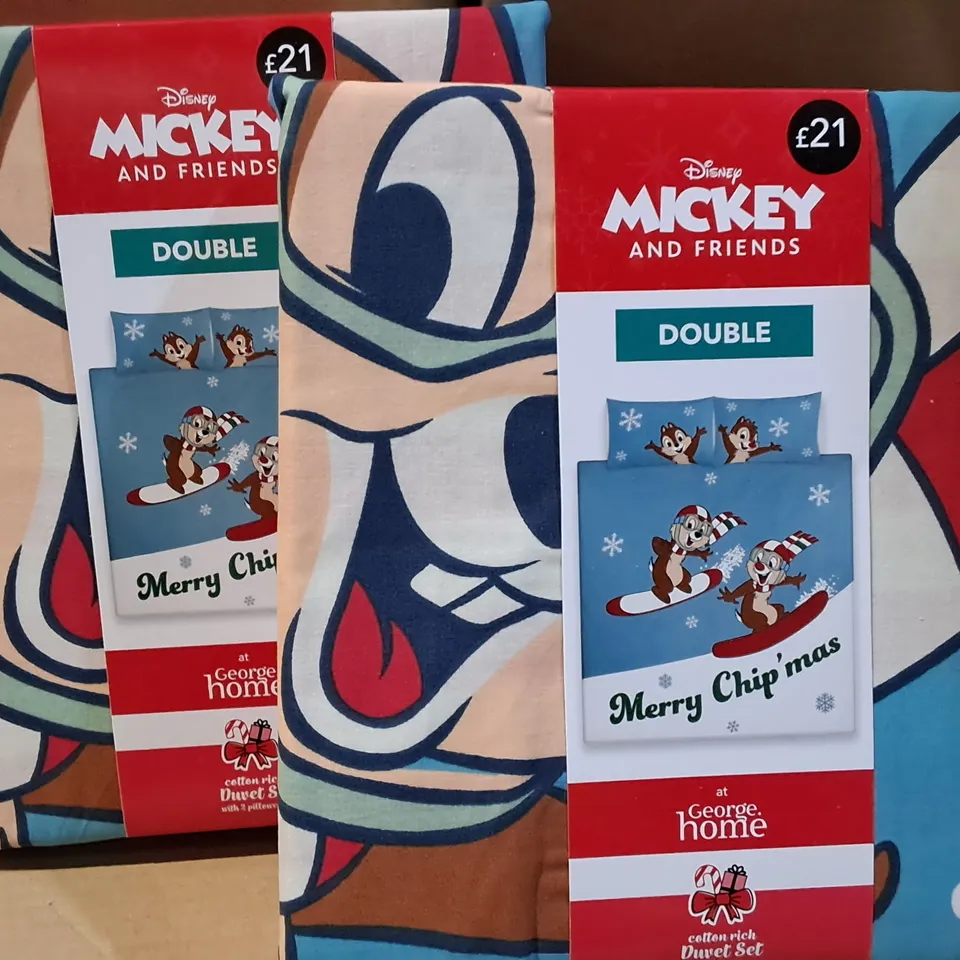 LOT OF 2 DISNEY MICKEY DOUBLE DUVET SETS