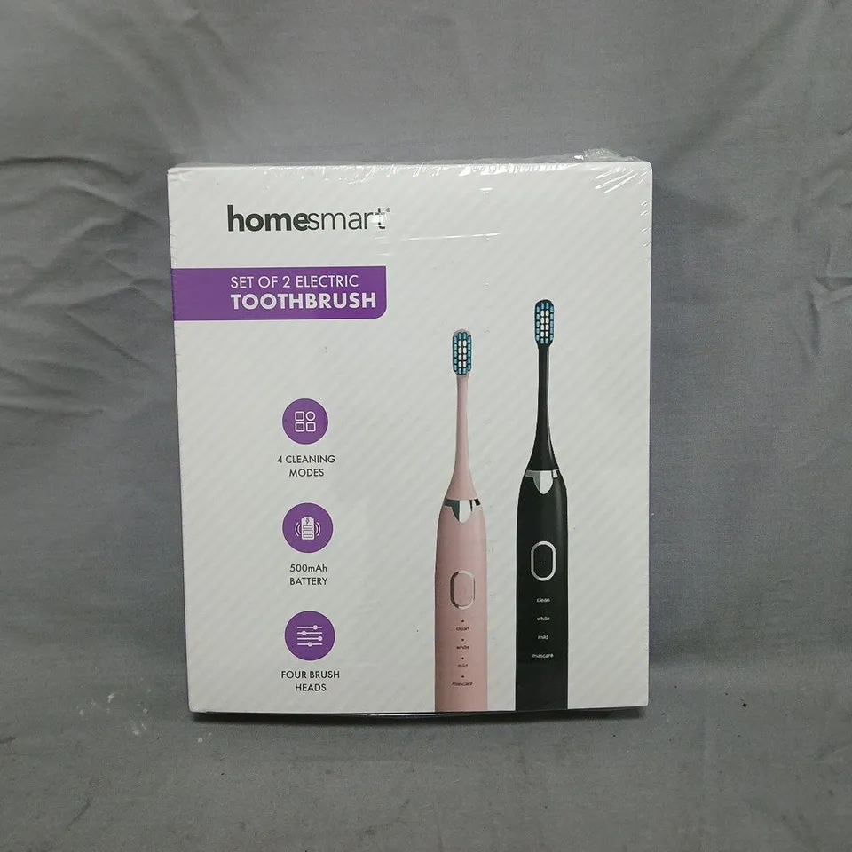 SEALED HOMESMART SET OF 2 ELECTRIC TOOTHBRUSHES