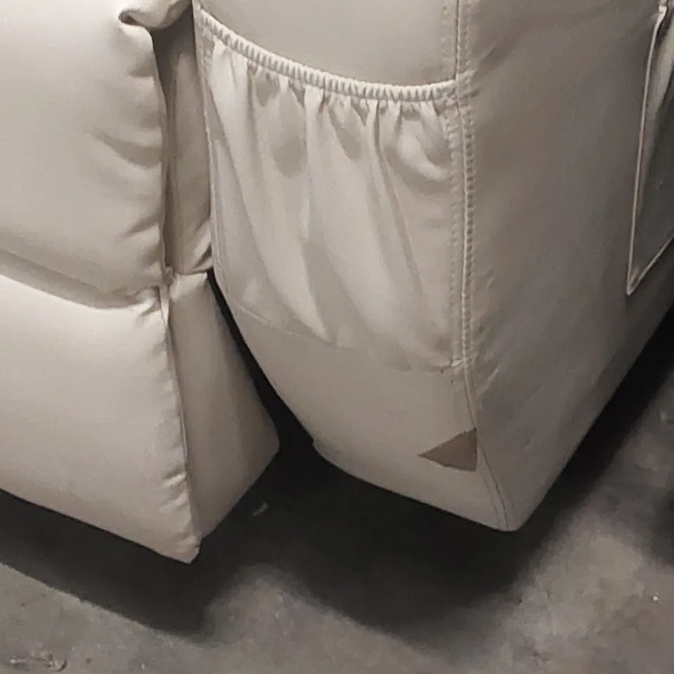 QUALITY DESIGNER ELECTRIC RECLINER FAUX LEATHER ARMCHAIR - CREAM