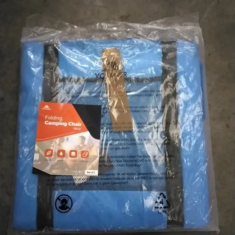 BAGGED SET OS 2 VOYAGER FOLDING CAMPING CHAIR IN BLUE 