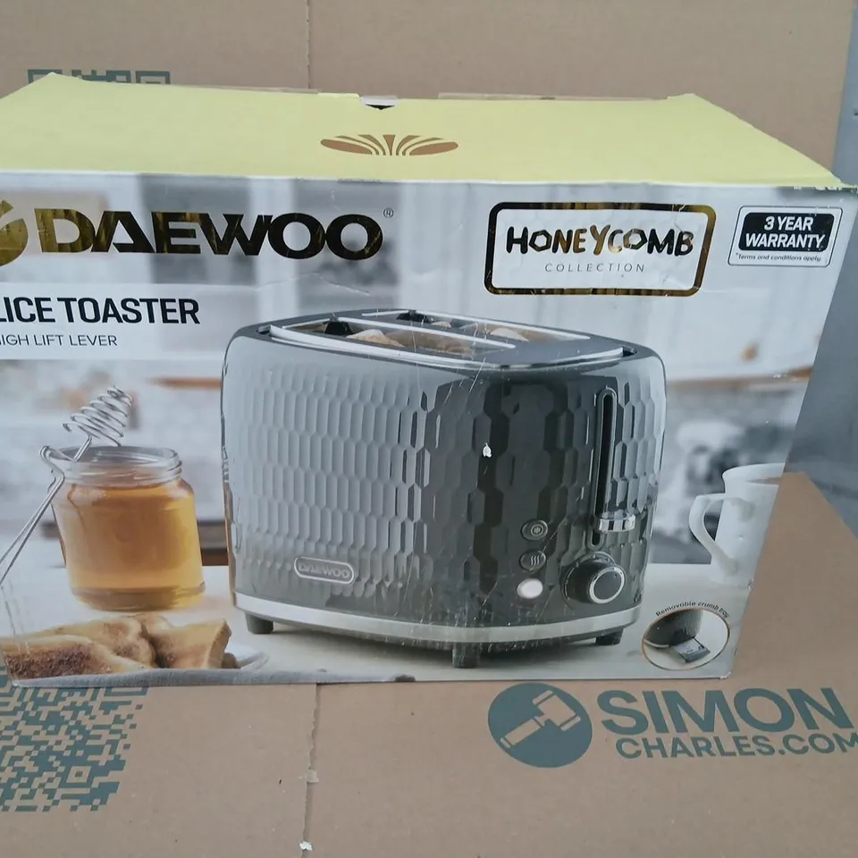 DAEWOO 2-SLICE TOASTER – HONEYCOMB COLLECTION (BOXED)