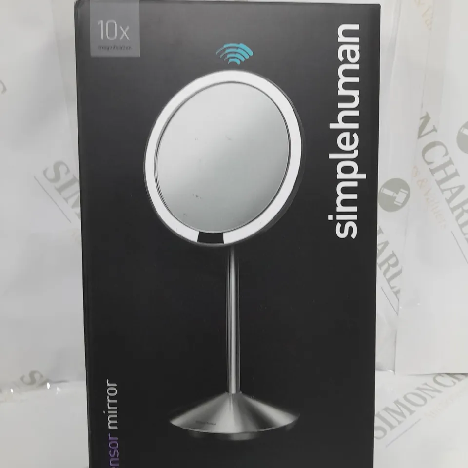 BOXED SIMPLEHUMAN SENSOR MIRROR FOLD BRUSHED 10X MAG