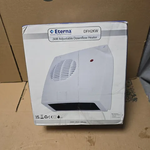 ETERNA 2KW ADJUSTABLE DOWNFLOW HEATER WHITE BOXED