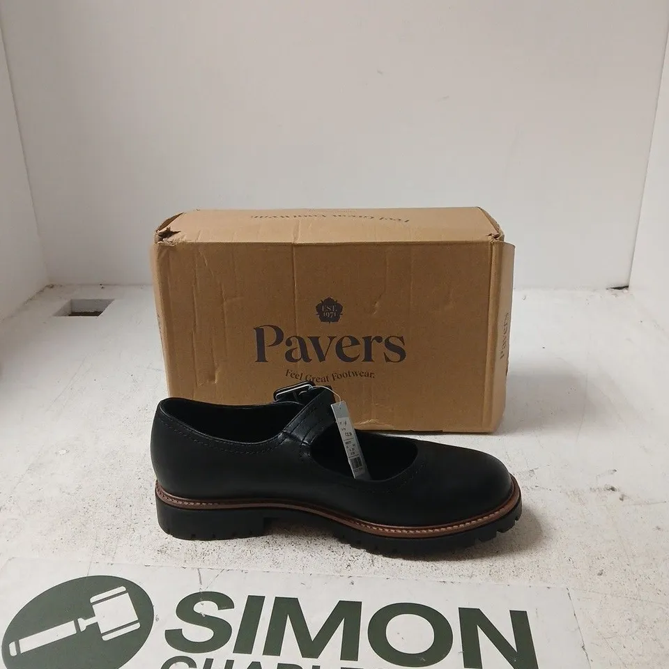 PAVERS BLACK LEATHER SHOES – UK 8 (EU 41) – BOXED