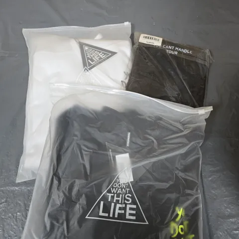 APPROXIMATELY 10 ASSORTED YOU DONT WANT THIS LIFE BRANDED CLOTHING PRODUCTS