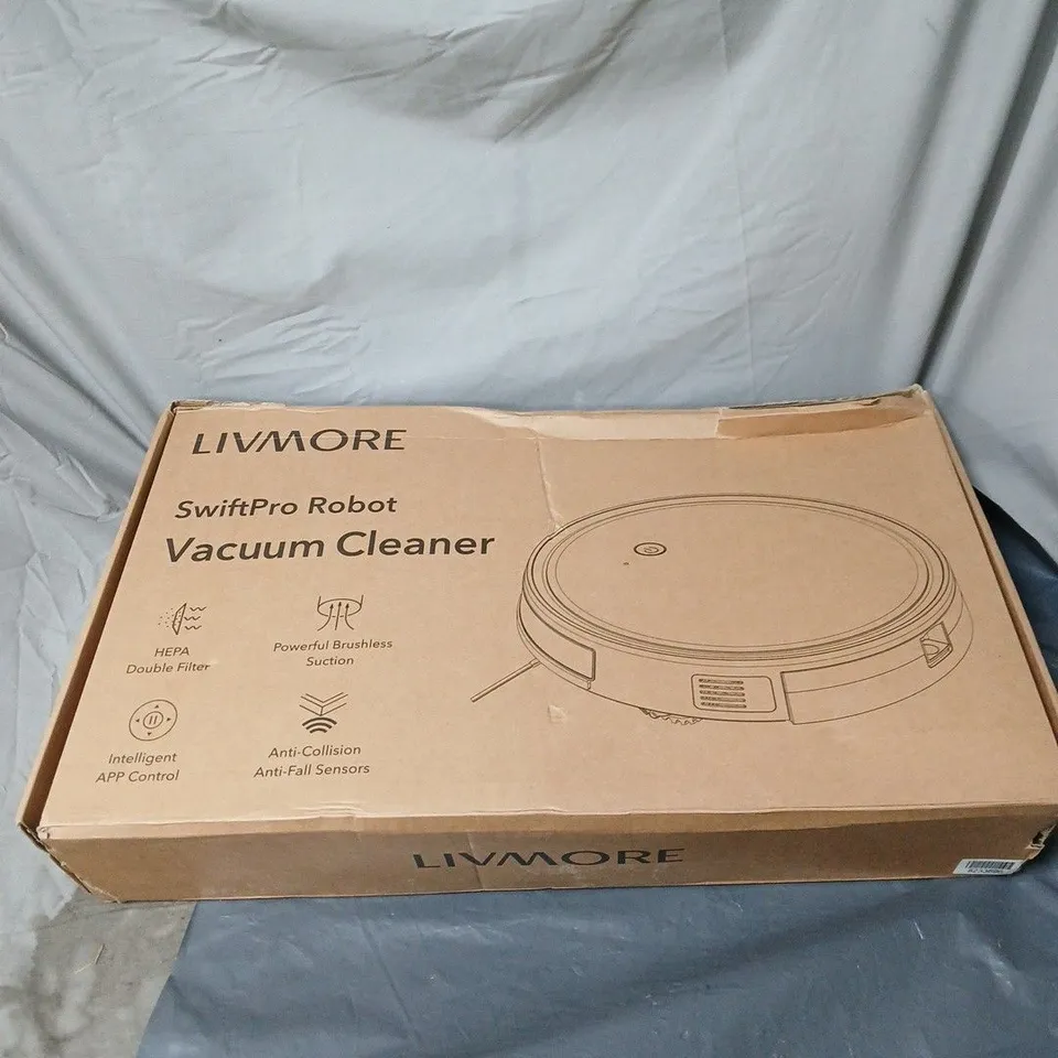 LIVMORE SWIFTPRO ROBOT VACUUM CLEANER WITH MANUAL BOXED