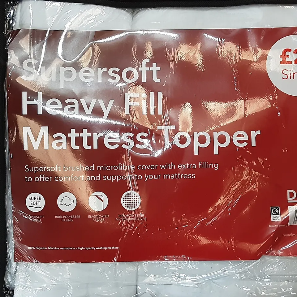SUPERSOFT HEAVY FILL MATTRESS TOPPER - SINGLE 