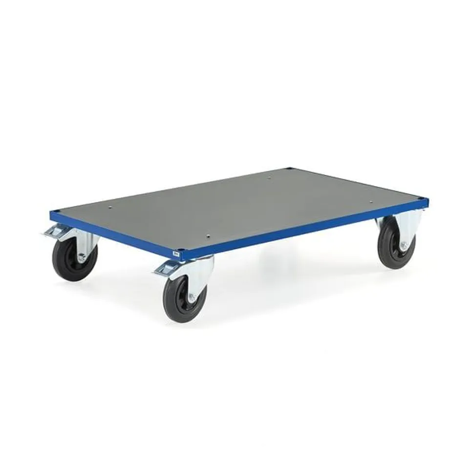 BOXED PLATFORM TROLLEY TRANSFER 1000X700 MM, SOLID RUBBER WHEELS, WITH BRAKES (2 BOXES)