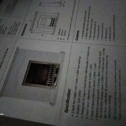 BOXED ELVINGTON LED ELECTRIC FIRE SUITE 