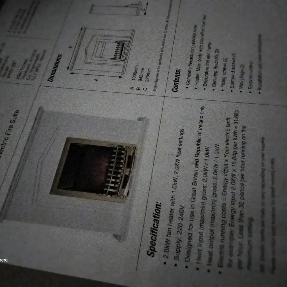 BOXED ELVINGTON LED ELECTRIC FIRE SUITE 