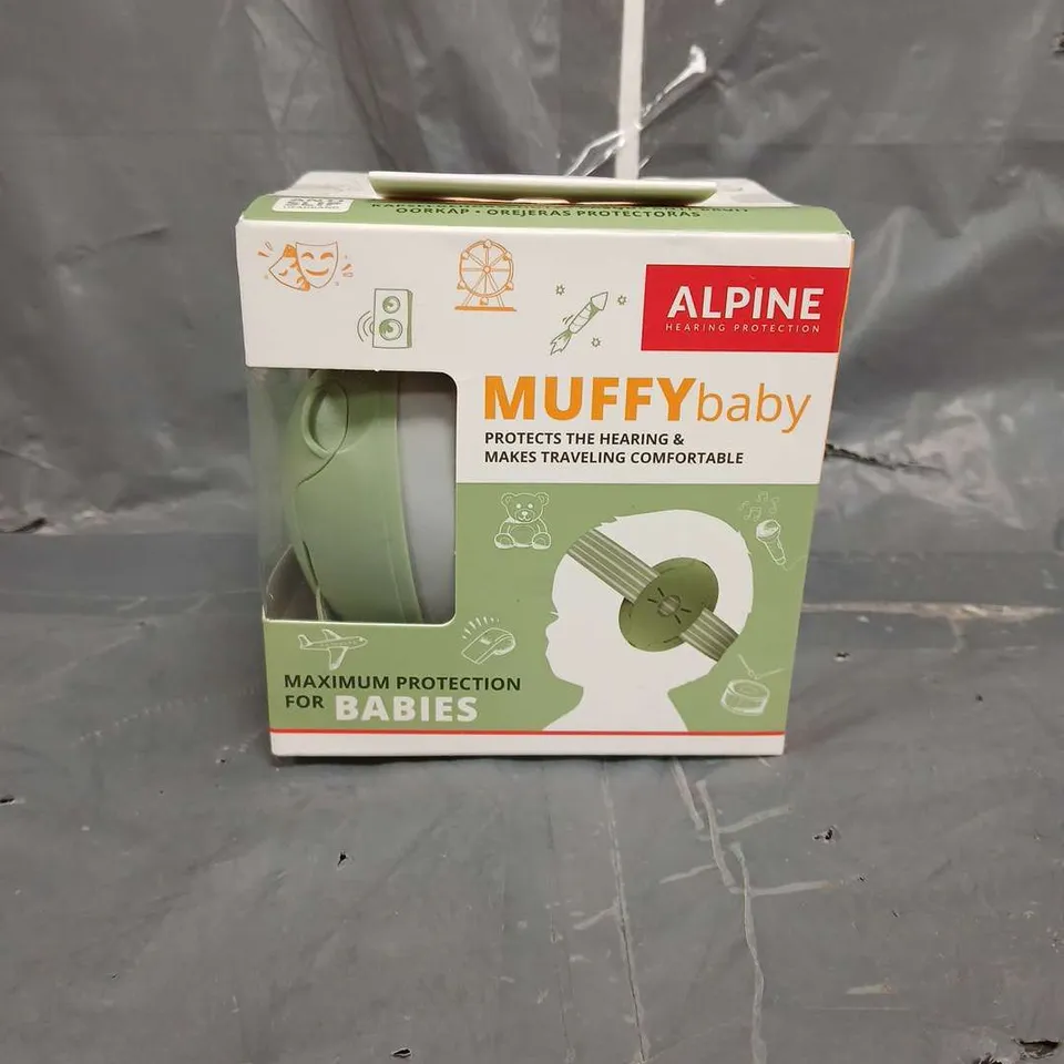 BOXED ALPINE MUFFY BABY HEARING PROTECTION IN GREEN