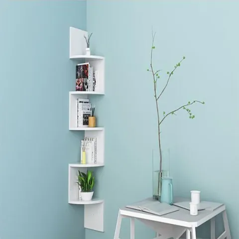 BOXED CORNER SHELVING UNIT WHITE