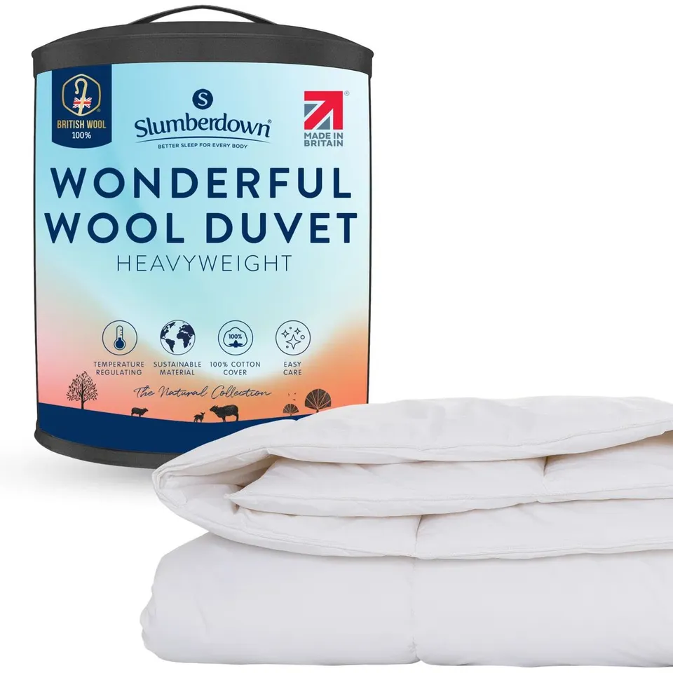 BOXED WONDERFUL WOOL 10/13.5 TOG COTTON COVER DUVET (1 BOX)