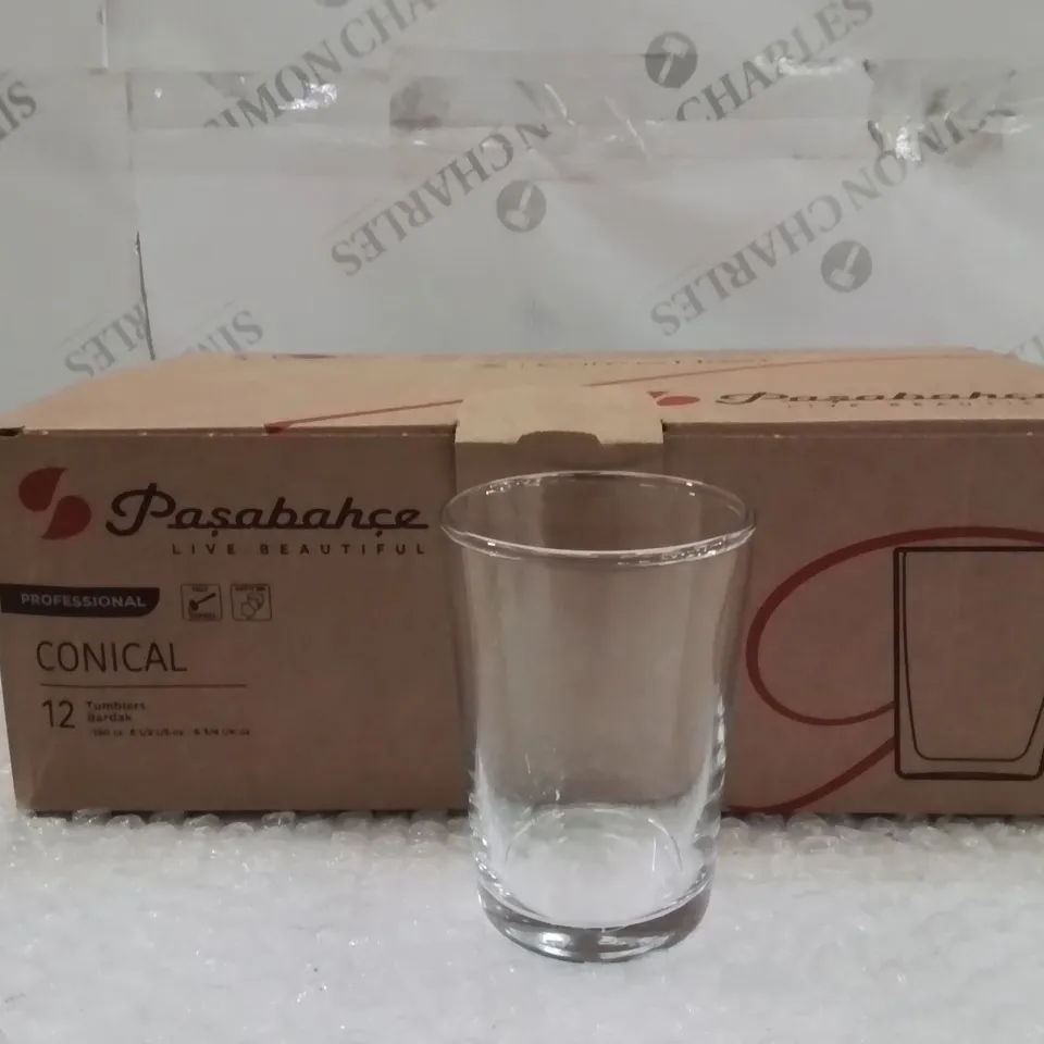 BOXED PASABAHCE GLASS TUMBLERS APPROXIMATELY 48PCS