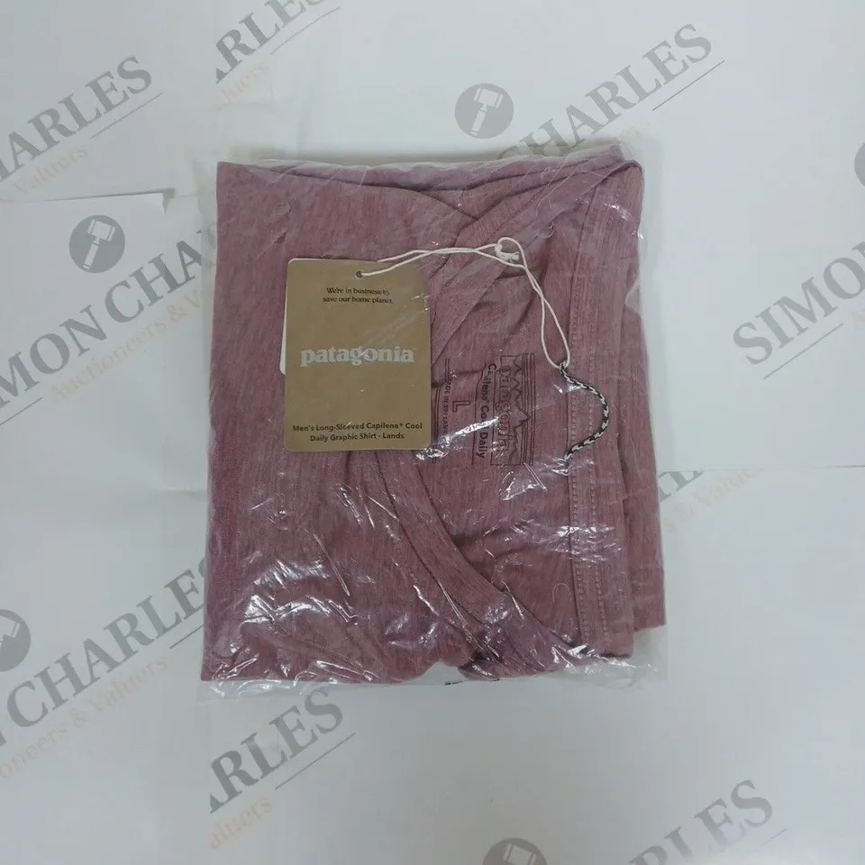 PATAGONIA DSILY GRAPHIC T-SHIRT CAP COOL IN MAUVE SIZE L