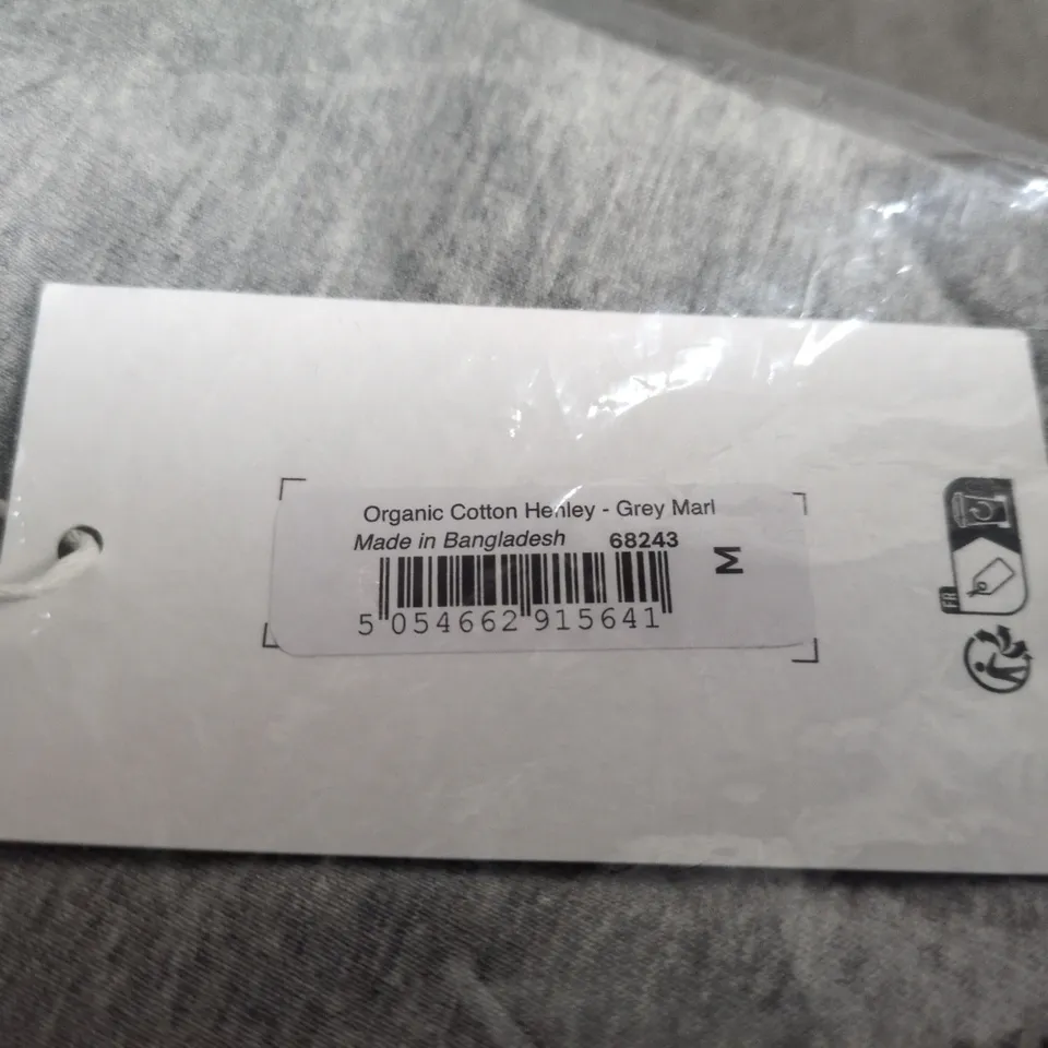 TM LEWIN ORGANIC COTTON JERSEY POLO SHIRT – GREY MARL, UK M