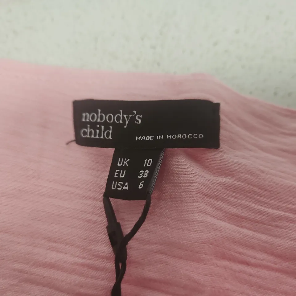 NOBODY'S CHILD PINK TOP, UK 10 (EU 38, USA 6) – MADE IN MOROCCO