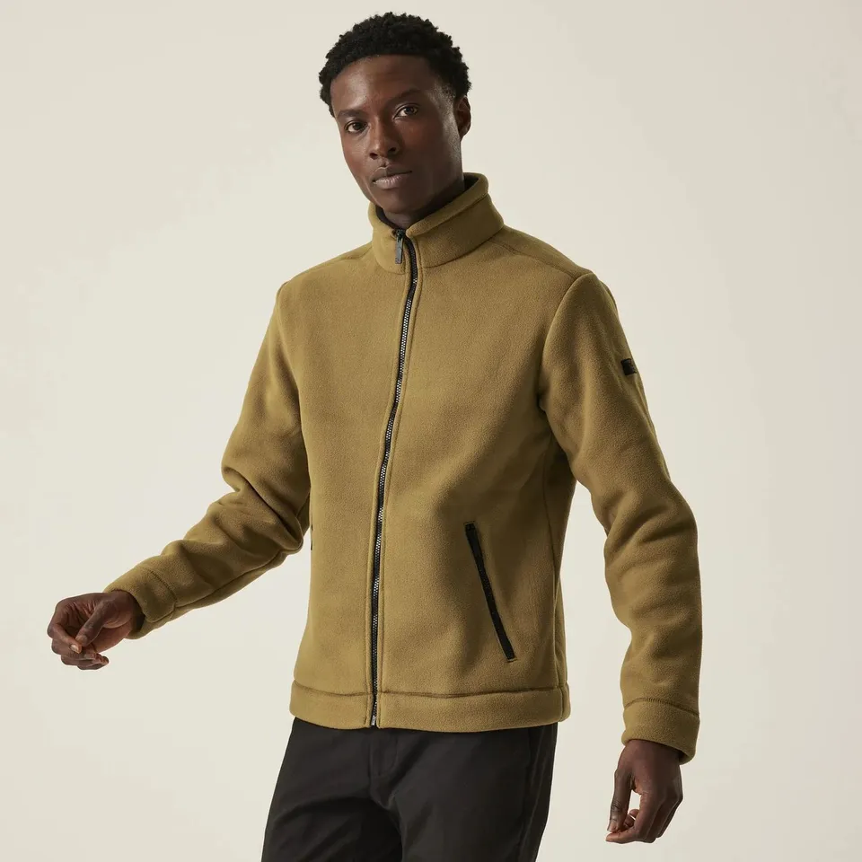 BRAND NEW REGATTA MENS GARRIAN II FULL ZIP SHERPA LINED FLEECE JACKET IN UMBER/BLACK SIZE UK MEDIUM