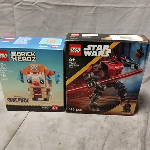 LEGO STAR WARS DARTH MAUL MECH 75411 & LEGO BRICKHEADZ NETFLIX ONE PIECE – 2-BOX LOT