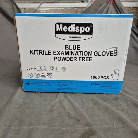 MEDISPO PREMIUM BLUE NITRILE EXAMINATION GLOVES POWDER FREE – 1000 PCS